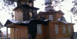 В храме Казанской Божьей Матери проводят праздничную службу после пожара в Приангарье Пресс-служба ГУ МЧС по Иркутской области