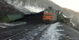 Сход грузового поезда в Иркутской области ГУ МЧС по Иркутской области