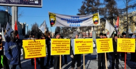 На пикет за повышение зарплаты вышли металлурги Приангарья в Иркутске Мария Оленникова