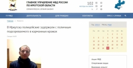 Рецидивист-карманник с поличным задержан в Иркутске Скриншот с официального сайта ГУ МВД РФ по Иркутской области 