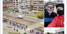 Колонны велосипедистов проехали по улицам Ангарска в Иркутской области Скриншот со страницы Facebook