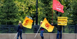 Пикетом "отметили" первое заседание Думы Иркутска непрошедшие в горпарламент справороссы Мария Оленникова, IrkutskMedia