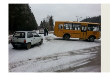 &quotОка&quot в поселке Большой Луг Иркутской области врезалась в автобус с детьми скриншот
