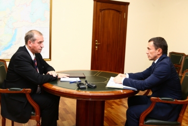 Встреча Сергея Левченко с Дмитрием Бердниковым Пресс-служба губернатора и правительства Иркутской области