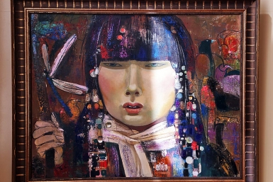 Картина кисти Бальжинимы Доржиева Мария Оленникова, IrkutskMedia