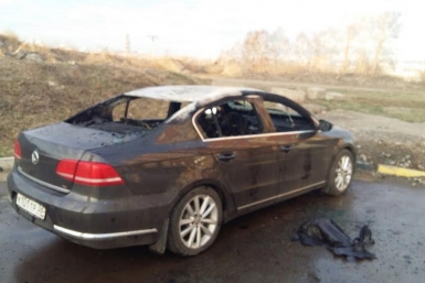 Сгоревший автомобиль пресс-служба ГУ МЧС России по Иркутской области